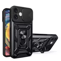 Hybrid Armor Camshield Apple iPhone 16 Plus Armored  Camera Cover and Stand – dėklas telefonui juodos spalvos