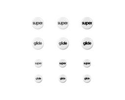 Superglide Glass Skates Dots Universal 6mm+9mm White (Balti) Pakaitiniai Mouse Feet