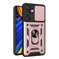 Hybrid Armor Camshield Samsung Galaxy S25 – dėklas telefonui rožinės spalvos