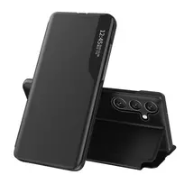 Eco Leather View Case Samsung Galaxy S24 FE dėklas telefonui juodos spalvos