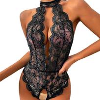 Seksualus apatinio trikotažo komplektas Bodystocking, juodas, S