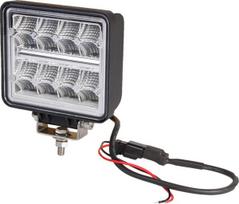 Darbinis LED žibintas, 24W, 2272lm, kvadratinis, 9/36V, 139x48.5x128mm, Deutsch 2-pin, Wide flood, 16 LED, Kramp