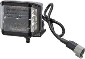 Darbinis LED žibintas, 70W, 8400lm, kvadratinis, 12/24V, baltas/oranžinis, 97x77x75mm, Deutsch kištukas, Flood, 10 LED diodų