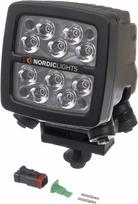 Darbo šviesos diodas LED, 50W, 6700lm, kvadratinis, 12/24V, skaidrus, tvirtinamas varžtais, 104x108x143mm, Deutsch 2-pin, taškinis, 10 LED, Scorpius XTR N4401 by Nordic Lights