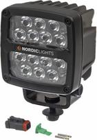 Darbinis LED žibintas, 50W, 7000lm, kvadratinis, 12/24V, permatomas, tvirtinamas varžtais, Deutsch 2-pin, taškinis, 14 LED, Scorpius PRO 445, Nordic Lights