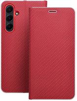 OEM LUNA Book Carbon dėklas Samsung Galaxy A55 5G, raudonas
