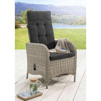 Lauko fotelis su reguliuojamu atlošu ALMA VINTAGE WHITE 60x62x110