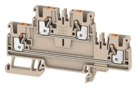 Rinklė A2T 2.5, 2 x aukštų. Feed-through terminal, PUSH IN, 2.5 mm², 800 V, 24 A, dark beige