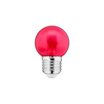 Lemputė LED E27, 230V, 1W, G45, 10lm, raudona, FILAMENT U, PC skaidri