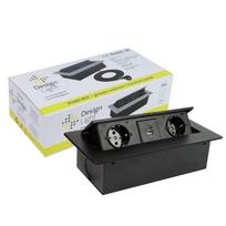Ilgiklis montuojamas balde KOMBI BOX, 2x Schuko, 1xUSB, 1x USB-C, su 3m ilgio laidu, juodas