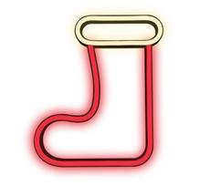 LED NEON kalėdinė dekoracija KOJINĖ, balta/raudona, 5V USB / 3xAA