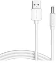 USB maitinimo kabelis su USB A ir DC 5.5/2.5mm (5V/3A) 1m kištukais baltas VENTION