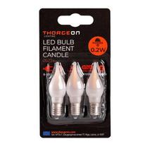 LED lemputės E10 žemos įtampos 0.2W 8-55V, 0.2W 12lm, 2100K, 3vnt. žvakutės matinės