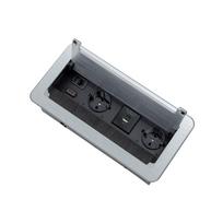 Ilgiklis montuojamas balde INBOX, 2x Schuko, 1x USB A, 1x USB-C, HDMI, RJ45, su 1.5m ilgio laidu, sidabro spalvos