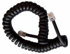 Telefono spiralinis laidas RJ9/RJ10-RJ9/RJ10 (4P4C) 7m, juodas