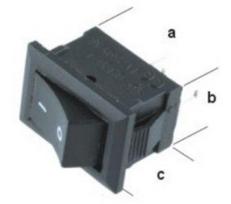 Jungiklis klavišinis, ON-OFF, fiks, 2k. 1A/250VAC 9x13mm, SPST, juodas