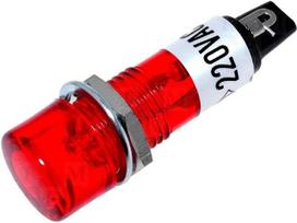 Signalinė lemputė 230V Ø10mm raudona