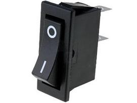Jungiklis klavišinis, ON-OFF, fiks, 2k. 10A/250Vac, 33.2x14mm SPST juodas
