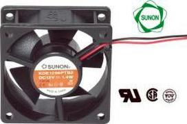 Ventiliatorius 60x60x25mm 12VDC 1.6W 39.7m³/h 33.5dBA su įv. SUNON RoHS