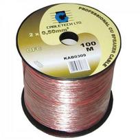 Laidas kolonėlėms 2x0.5mm² skaidrus, OFC varinis