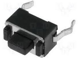 Mygtukas OFF-(ON), nefiks. 2k. 0.05A/12VDC SPST-NO 3.5x6mm THT; h=5.0mm