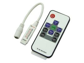 LED RGB juostų valdiklis 12-24Vdc mini su RF distanciniu pulteliu 3x4A