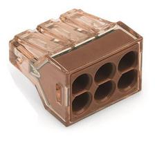 Universali laidų jungtis 6x1,5-4mm² ruda 32A 400V WAGO