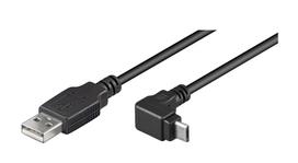 Kabelis USB A kištukas - micro USB B kištukas kampinis 1.8m