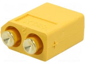 Kištukas XT60UPB-M; 60A; 500V on PCBs; THT;