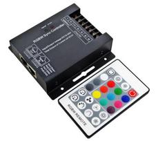 LED RGB + balta juostų valdiklis su distanciniu RF pulteliu 12-24Vdc 4x8A sinchronizuotas