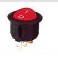Jungiklis klavišinis, ON-OFF, fiks, 3k. 20A/12Vdc, Ø19.8mm, SPST, apvalus, raudonas, švieč., LED 24V DC