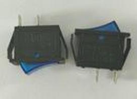 Jungiklis klavišinis, ON-OFF, fiks, 2k. 16A/250Vac, 28x10.5mm, SPST, mėlynas