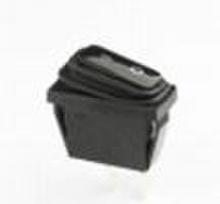 Jungiklis klavišinis, ON-OFF, fiks, 2k. 15A/250Vac, 29x10mm, SPST, hermetzuotas, juodas
