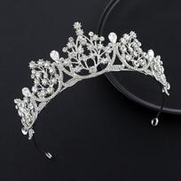 Crystal Crown Gimtadienis Karalienės Princesės karūna, Vestuvių baliaus šventinis vakarėlis Plaukų aksesuarai Dekoratyvinės dovanos gray