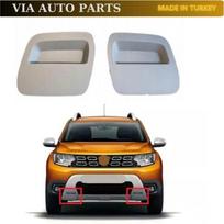 Priekinio buferio vilkimo kablio dangtelis Pilkas Renault Duster 2018+ Komplektas iš 2 vnt. Dešinė Kairė Pilkas Oem 511812958R 511802392R