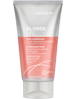 Joico tonuojanti plaukų kaukė šviesiems plaukams, pašalina šiltus tonus Joico Blonde Life Rose Champagne 150ml
