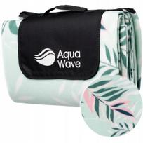AquaWave Kelioninis pledas SALVA 200x200 cm, sulankstomas į krepšio formą, su izoliacija, žalias/su augaliniu motyvu
