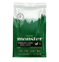 Monster Singles Lamb Small Bites begrūdis vieno baltymo sausas maistas mažų veislių šunims su ėriena