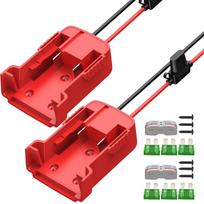 DaierTek 2PCS maitinimo rato akumuliatoriaus adapteris, skirtas Milwaukee M18 akumuliatoriaus adapterio keitiklis 18 V akumuliatoriaus adapterio rinkinys 12 AWG laidas