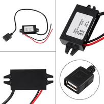 12V/24V į USB 5V 3A Adapteris-Konverteris su Kabeliu ir Laidais - Įtampos Reguliatorius United States