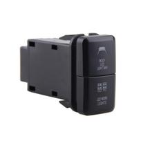 1 vnt. 12V automobilio dvigubas jungiklis LED šviesos juostai Mėlynas/Žalias Įjungimo-Išjungimo mygtukas su laidu OBD2 automobilio priedams juoda