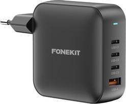 FoneKit GaN PD 165W power charger, USB-A + 3 x USB-C, black