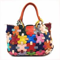 Fashion Women'S Bags Handmade Square Handbags Messenger Bags Colored Leather Women'S Bags įvairiaspalvis