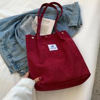 Corduroy Bag Japanese Harajuku Shoulder Tote Bag Female Student Shopping Bag brown