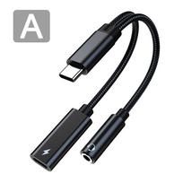 C tipo USB C prie AUX laido adapteris 3,5 mm Aux ausinių keitiklis DAC lustas PD įkrovimo garso laidas, skirtas iPhone Xiaomi Samsung Huawei About 12cm