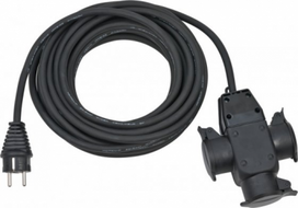 Extension 10m 3 sockets H07RN-F 3G2,5 IP44, black 1166810301 | 4007123673582