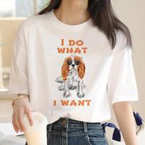 Cavalier King Charles Spaniel Dog Top Women Japanese Anime 3d Print Womens T Shirt Female Harajuku Y2k Manga Clothes S