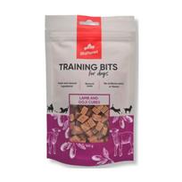 BioPlanet Training Bits skanėstai ėrienos ir goji uogų kubeliai šunims, 100 g