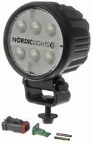 Darbo šviesos diodas LED, 16W, 1600lm, apvalus, 12/24V, baltas, tvirtinamas varžtais, 93x93x116,5 mm, Deutsch 2-pin, Wide flood, 6 LED, Canis GO 410, Nordic Lights