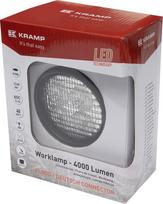 Darbinė LED lemputė, 40W, 4000lm, apvali, balta, 10/30 V, 84x126x71,8 mm, Deutsch kištukas, 4 LED, 360 laipsnių, Kramp